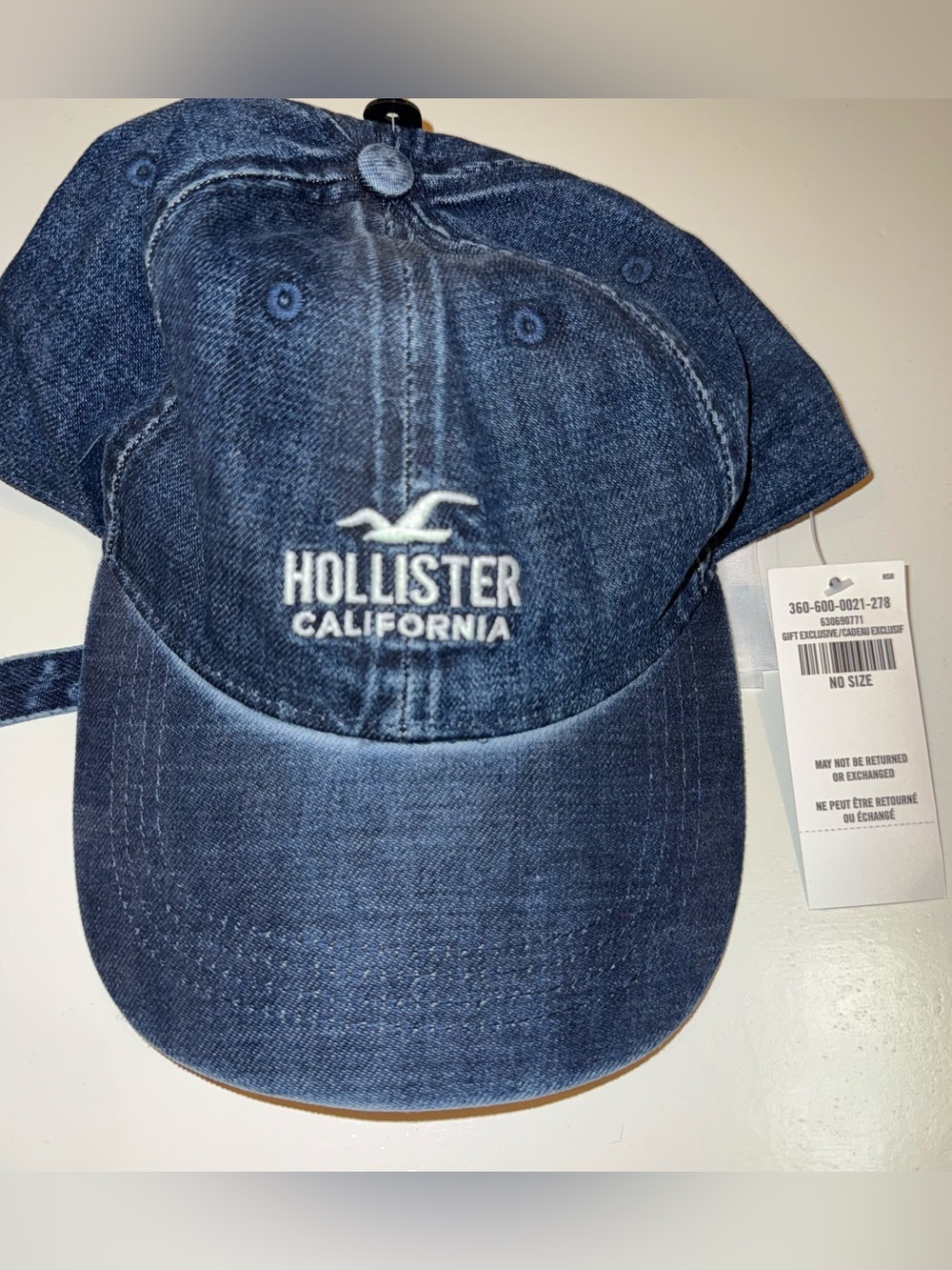 Hollister Denim Logo Dad Hat - Navy Blue